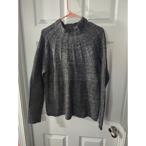 89th + Madison Sweater Size L Gray High Neck - Picture 2 of 9